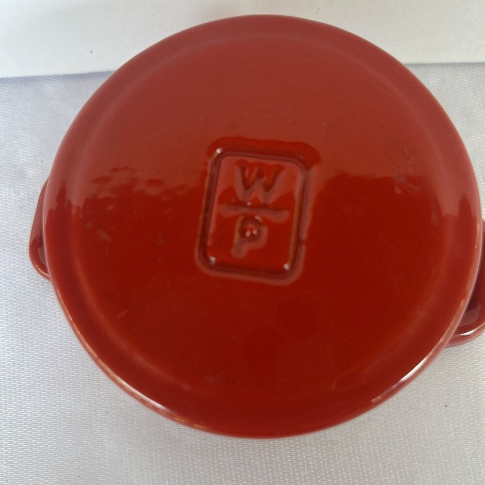 Wolfgang Puck Mini Cast Iron Cocotte Dutch Oven Red Base 10oz No Lid